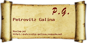 Petrovitz Galina névjegykártya